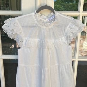 English Factory White Ruffle Dress, size XS
